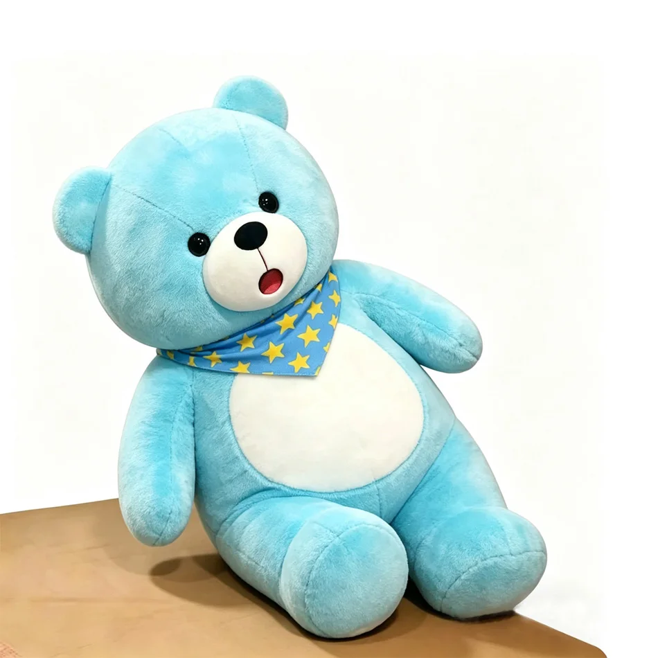 37-40CM   Blue Star Scarf Teddy Bear Plush Toy  Ideal Gift for Children as a Festive or Birthday Present