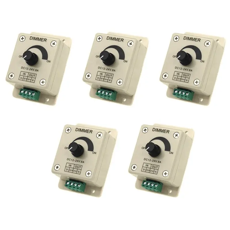 

Контроллер диммера для светодиодов Sensitive 5X DC 12V-24V, регулируемый, для одноцветных светодиодных лент 5050 3528