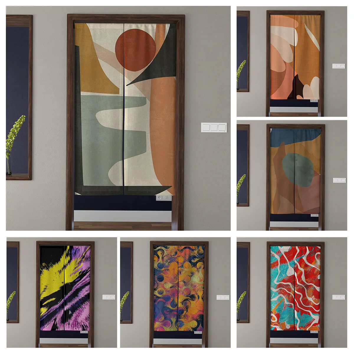 

Минимальный стиль ins, абстрактная дверная занавеска, противообрастающая сетка, красный магазин, домашнее общежитие, украшение для перегородки двойного назначения