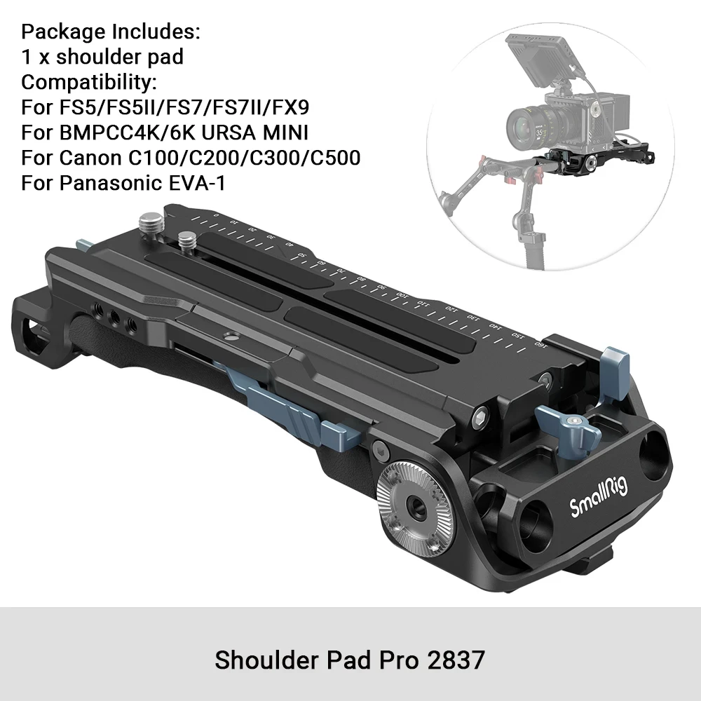 SmallRig Universal Grundlegende Kamera Schulter Mount Kit für DSLR Spiegellose Kamera Zubehör Rig mit 1/4 ”-20 Gewinde Löcher-2896B