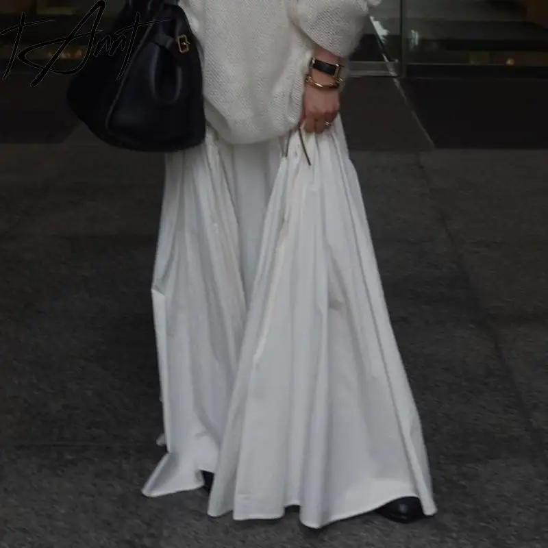 

Tannt женская юбка, винтажные длинные черные, белые юбки с высокой талией для женщин, новинка 2023 года, повседневные длинные женские юбки