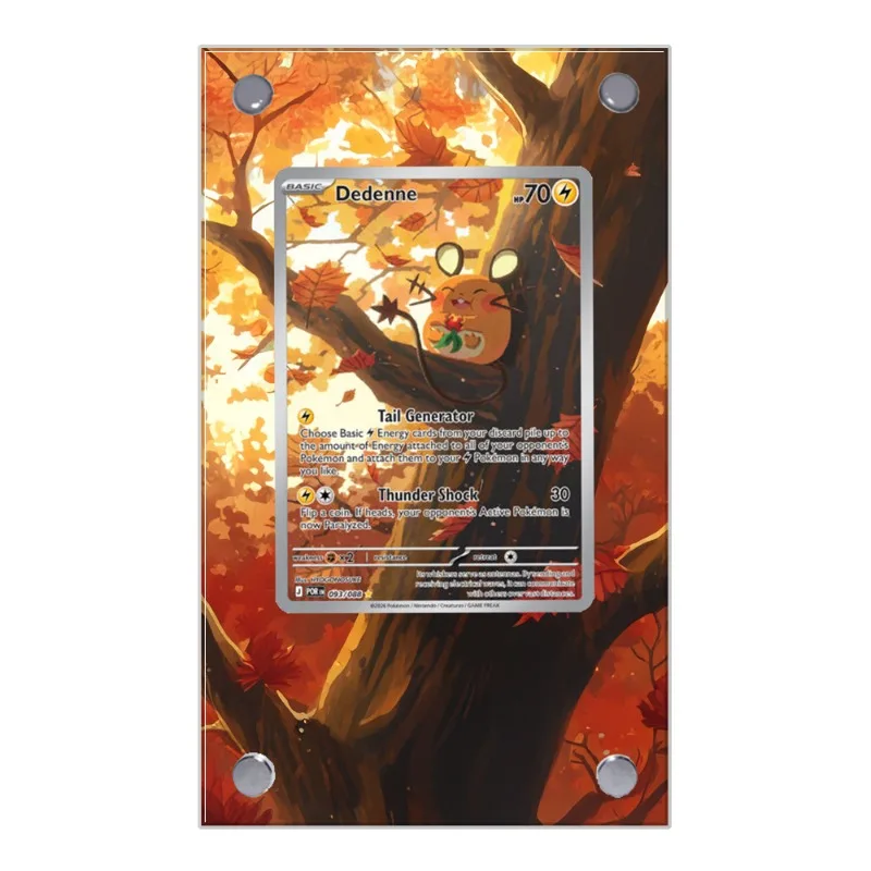 Estuche Protector de Acrílico Hecho a Mano para Tarjetas Pokémon PTCG Dedenne, Colección de Juegos de Anime, Regalo, Llavero, Juguete