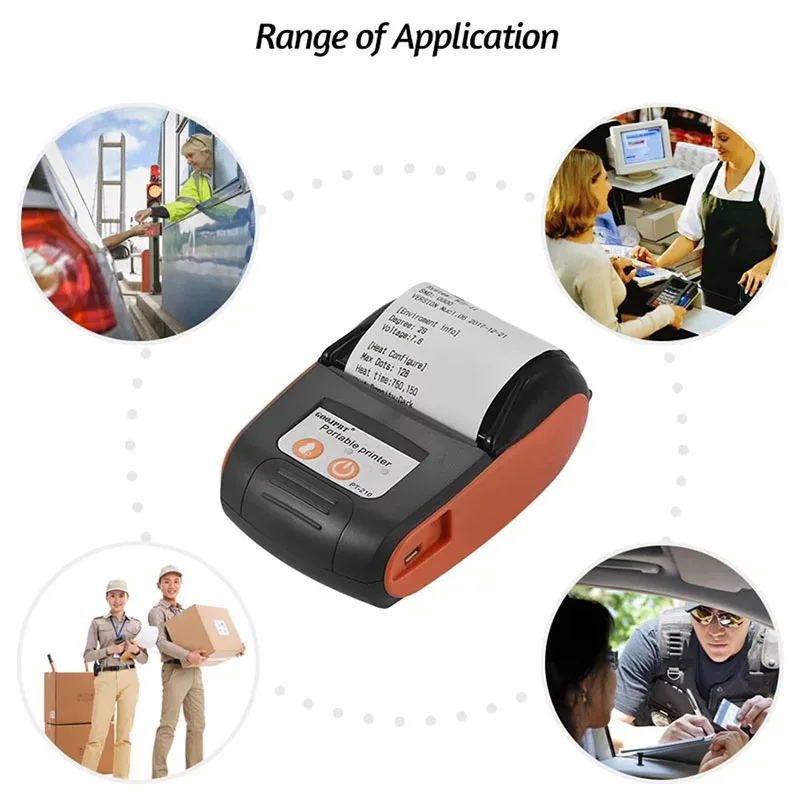 58mm Portable Thermal Printer Wireless Bluetooth Handheld Mobile Mini Small Receipt Label Printer Paper For Android IOS Windows