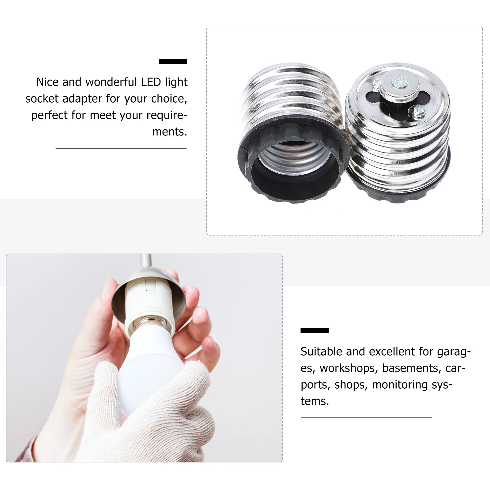 8 قطعة E40 إلى E27 LED محول الضوء مواد عالية الجودة قوي دائم سهلة الاستخدام لمختلف احتياجات الإضاءة #3