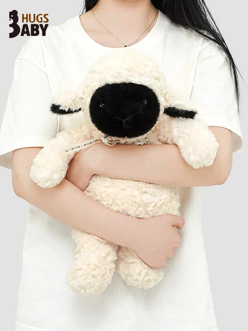 

Hugs Baby Cute Fluffy Black Face Lamb Plush Toy Stuffed Animal Sleeping Cuddle Doll Bedroom Companion For Girls Birthday Gift
