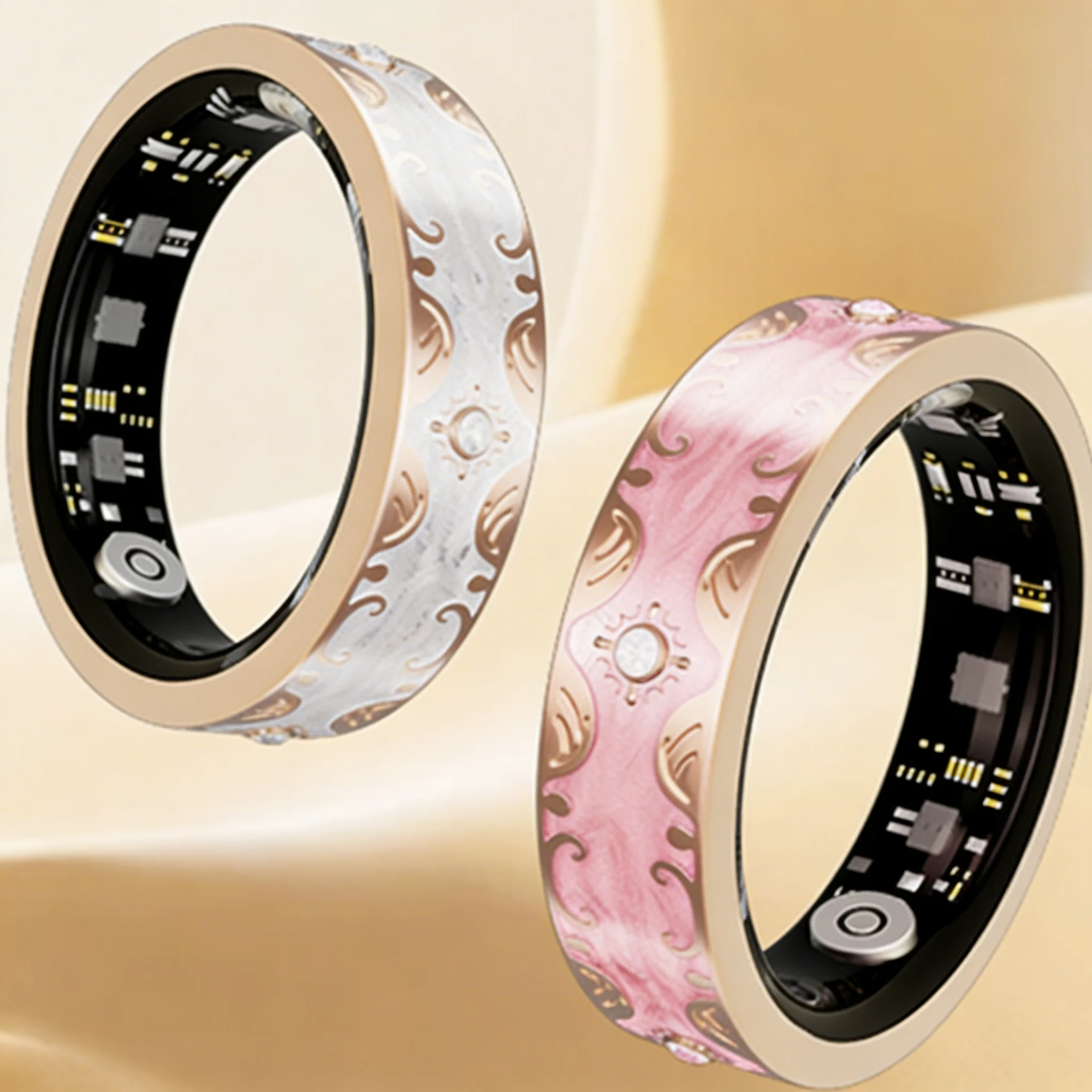 

Изысканное красочное умное кольцо для женщин: мониторинг здоровья, пульса, давления, стресса, сна, водонепроницаемость IP68, 128 спортивных режимов