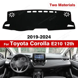 Car Dashboard Cover For Toyota Corolla E210 12th 2019 2020 2021 2022 2023 2024 Dash Mat Anti-UV Carpets Car Accessories