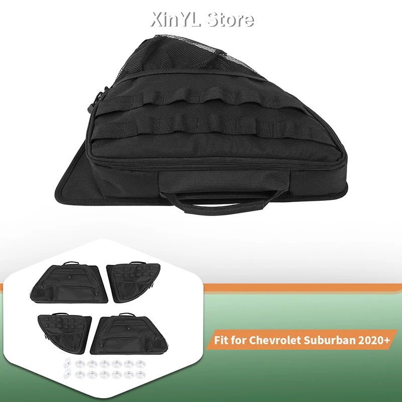 Car Rear Side Window Storage Bag Organizer Pouch For Chevrolet Suburban 2020 Up Black Auto Interior Accessories