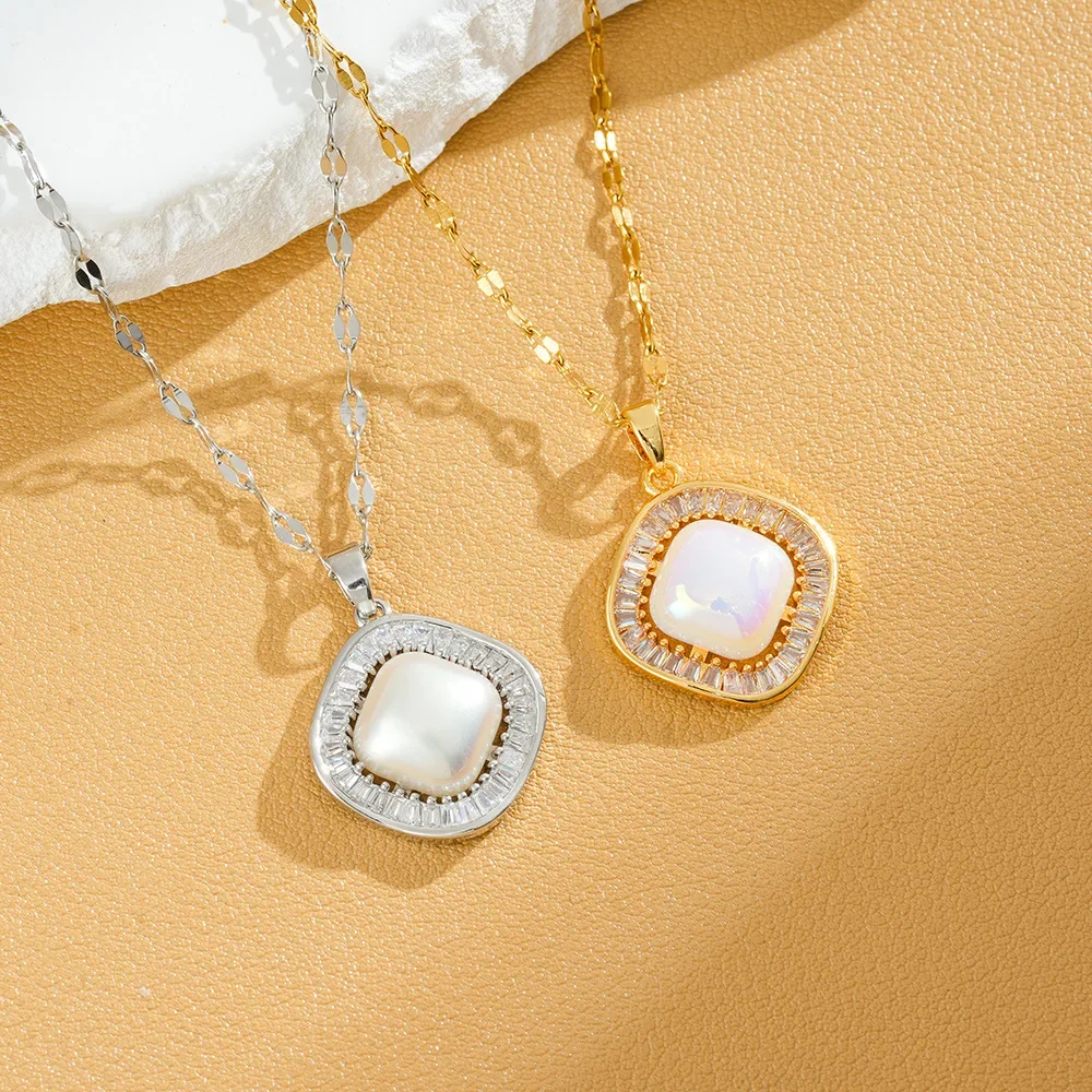 قلادة الترقوة بسيطة ومتعددة الاستخدامات، قلادة من الفولاذ التيتانيوم، راقية على Instagram، فاخرة خفيفة، قلادة بتصميم متخصص