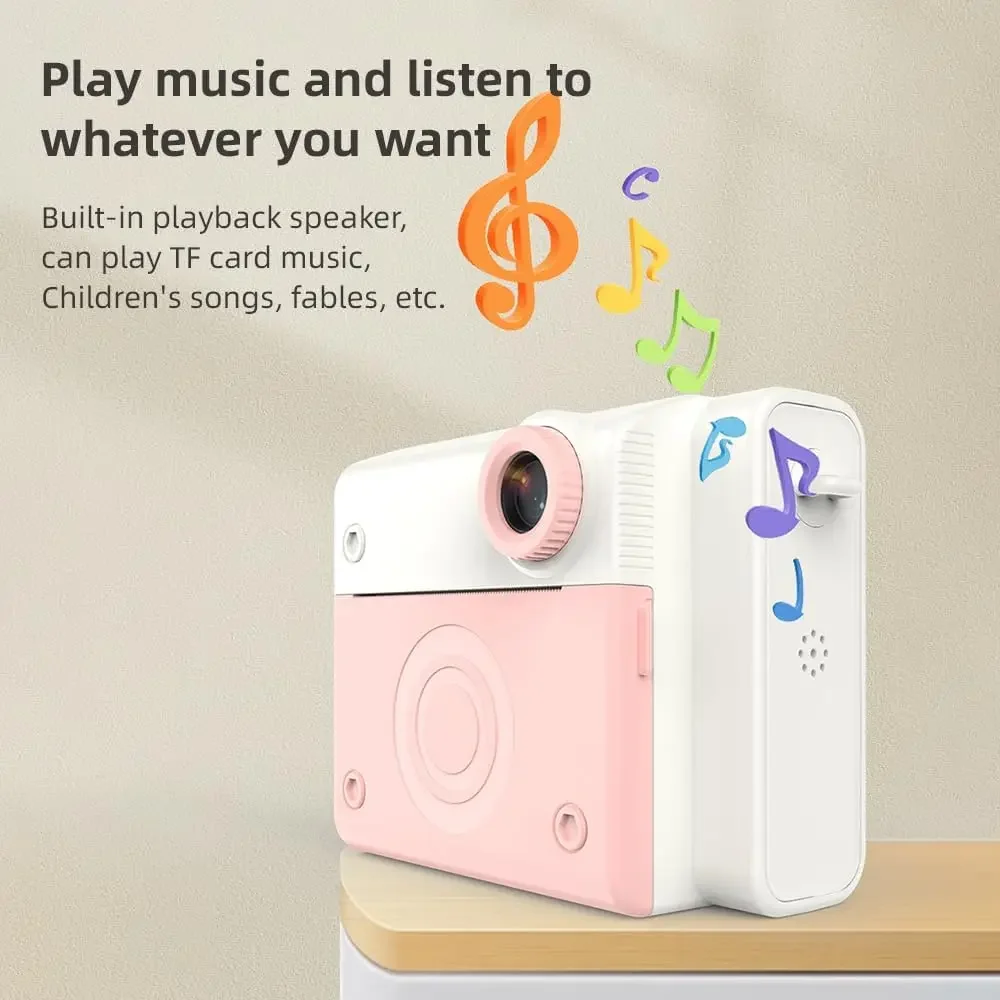 كاميرا طباعة فورية للأطفال 1080P HD كاميرا فيديو عدسة مزدوجة 2.8 بوصة IPS شاشة كاميرا رقمية للأطفال لعبة هدايا عيد الميلاد