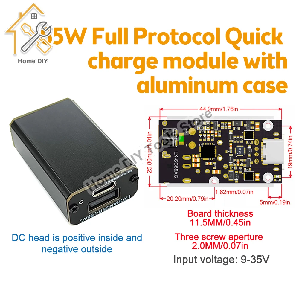 DC 9V-35V 65W do rodzaj USB C QC4.0 PD2.0/3.0 moduł zasilania szybkiego ładowania dla telefonu komórkowego