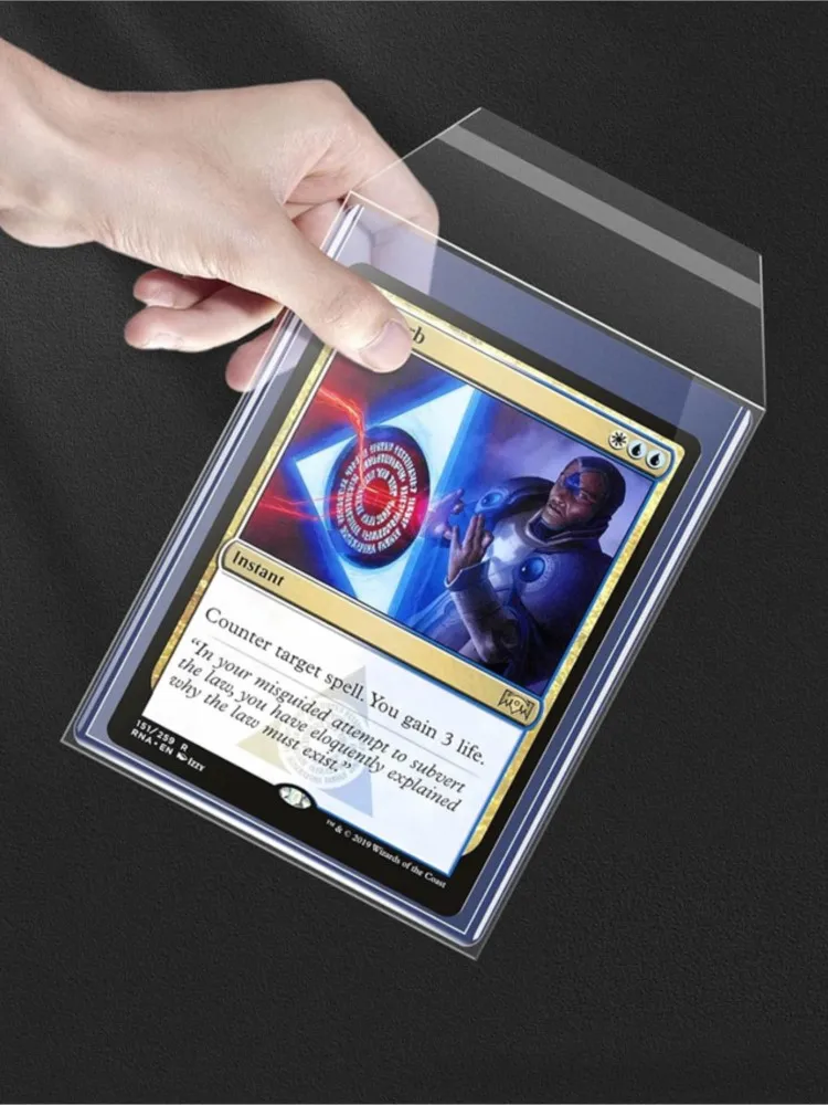 100 Stück 103*80mm Transparente Magnetkartenhüllen Schutzfolie Harte Kunststoffhüllen 35PT-100PT Wasserdichter Schutz für Spiele und Fotos