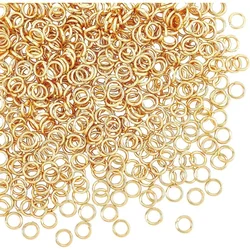 500pcs 4mm Gold Jump Rings Open Jump Rings 304 Stainless Steel Split Rings Real 18K Gold Plated Connector Rings for Jewelry