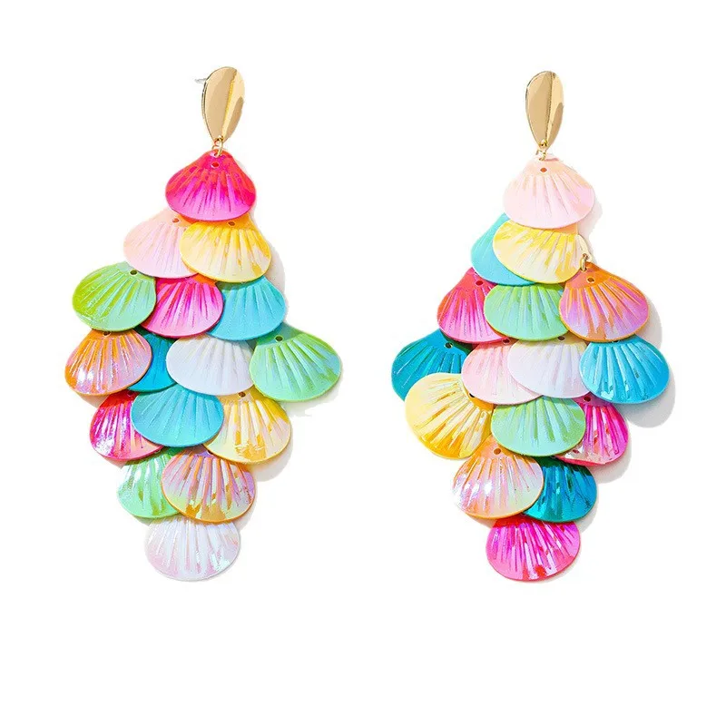 الملونة شرابة قذيفة الدمعة قرط الاذن المرصع النساء الفتيات هدايا مجوهرات الأزياء اكسسوارات رائجة البيع هدية حفلة 2025 نمط جديد #5