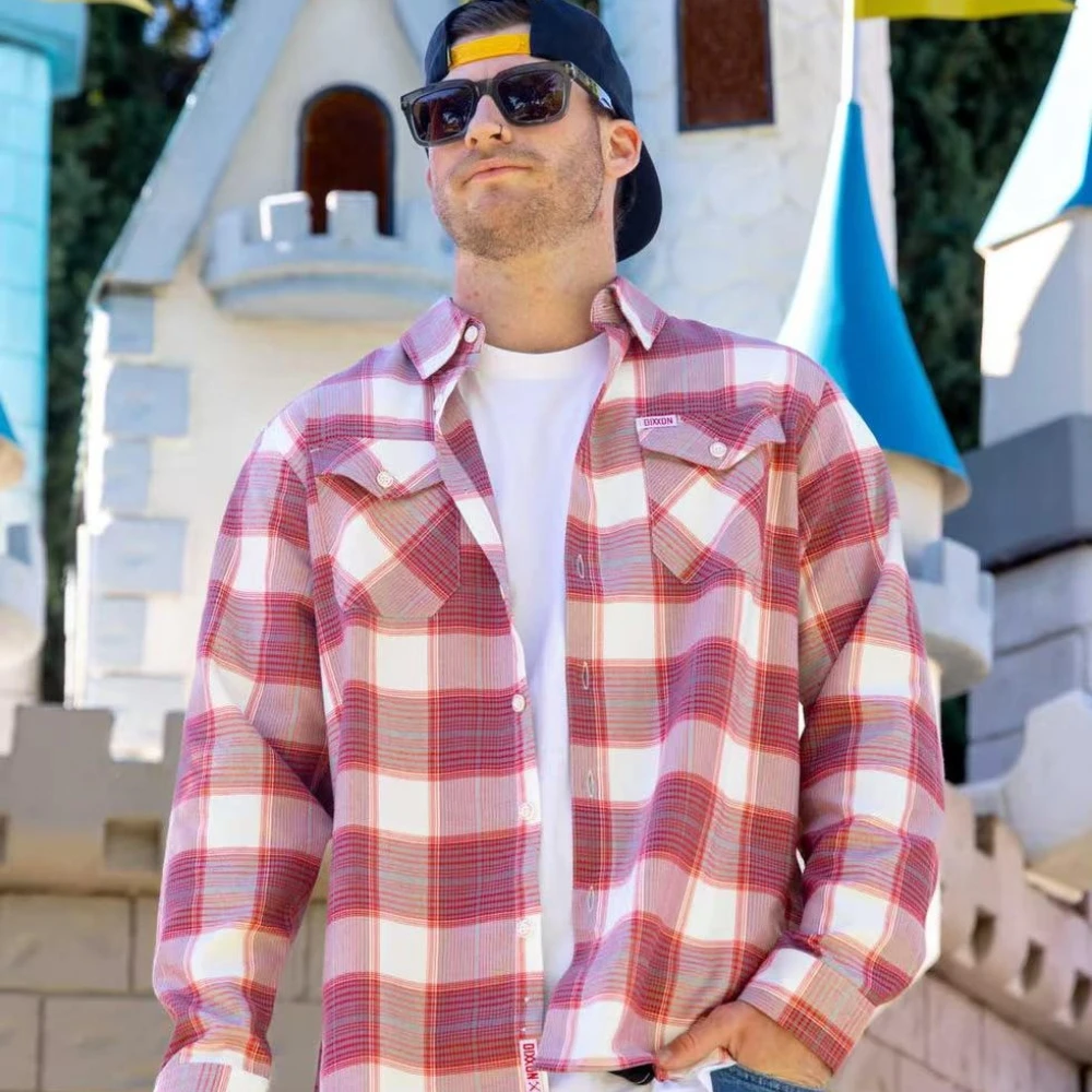 Dixxon Essential Brushed Cotton Plaid Flannel Long Sleeve Button Down Shirt Soft Warm Breathable Regular Fit for Outdoor Casual