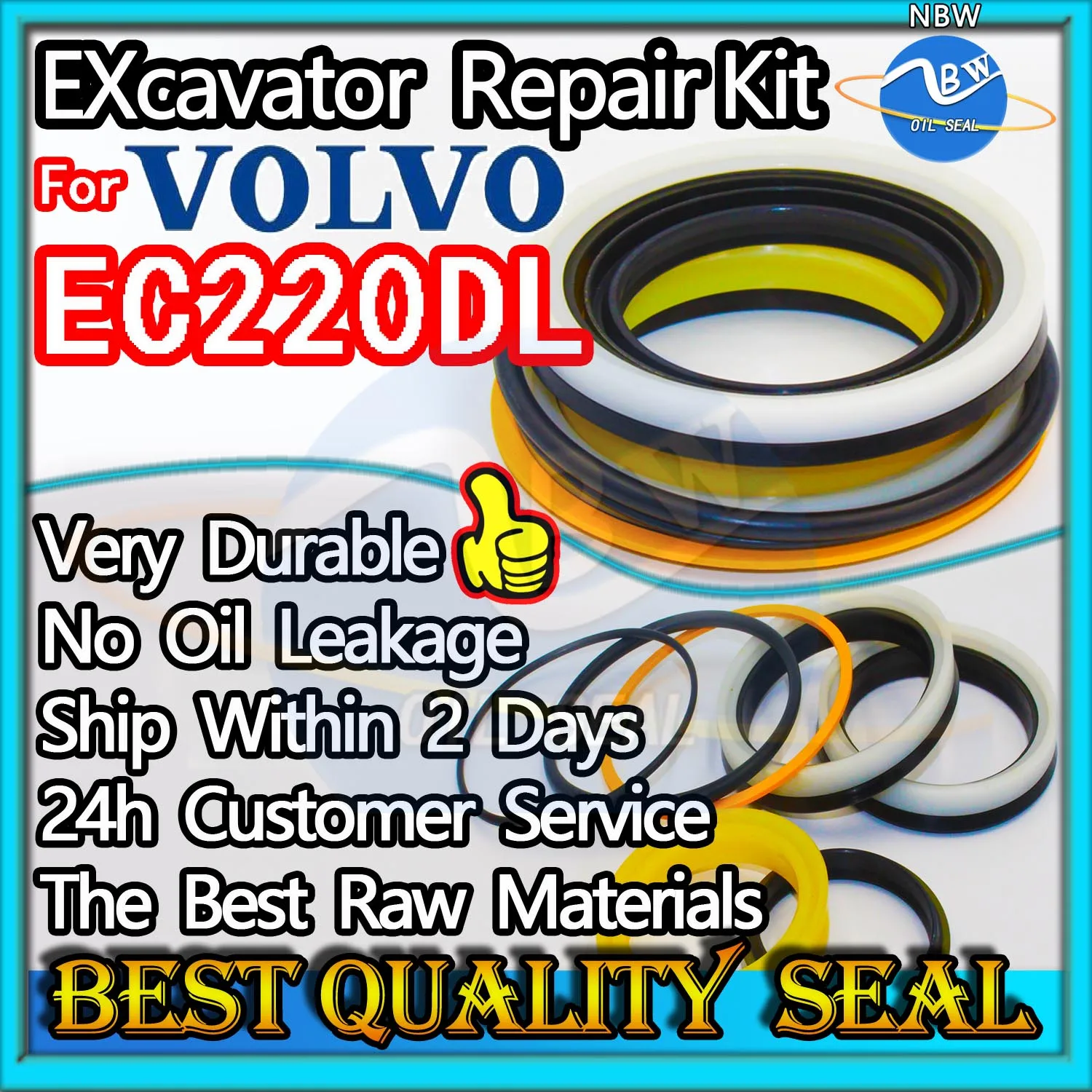 

For VOLVO EC220DL High Quality Oil Seal Kit Excavator Repair Set Pack Heavy Master Excavating Machinery Maintenance Floating