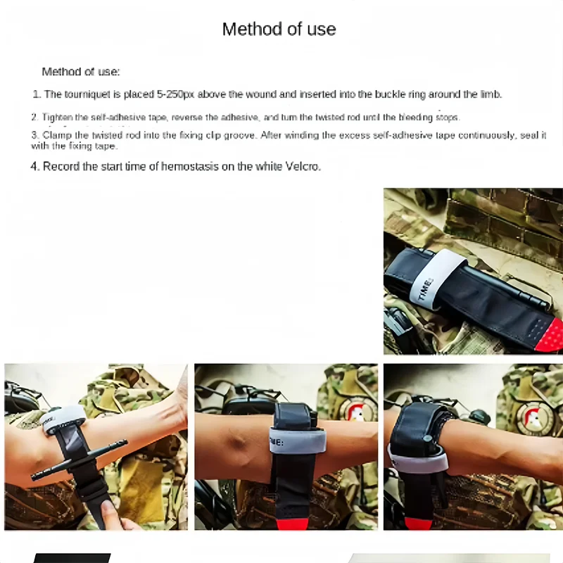 1-4개 전술 생존 전투 지혈대, 65 75 95cm 회전식 지혈대, 야외용 의료 응급 지혈대 보관 벨트