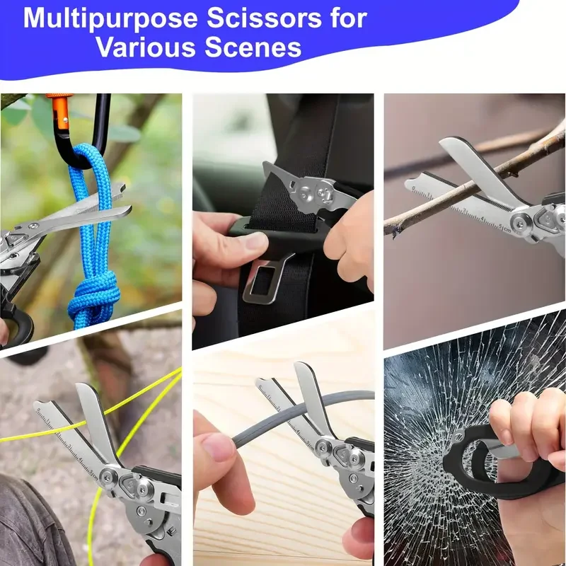 Folding Tactical Rescue Scissors Outdoor Survival Tool Replace for Leatherman Raptor First Aid Expert