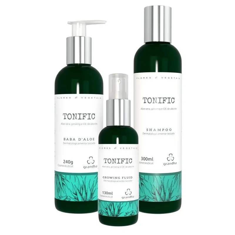 Grandha Tonific Flores & Vegetais Kit Aloe Vera E Ginseng 3 Itens