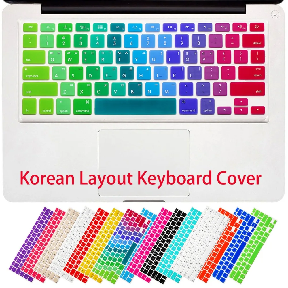 Korean Korea Letters Silicone Keyboard Cover Sticker Protective Film For Macbook Air 13 Pro 13 15 17 with retina (before 2016) 