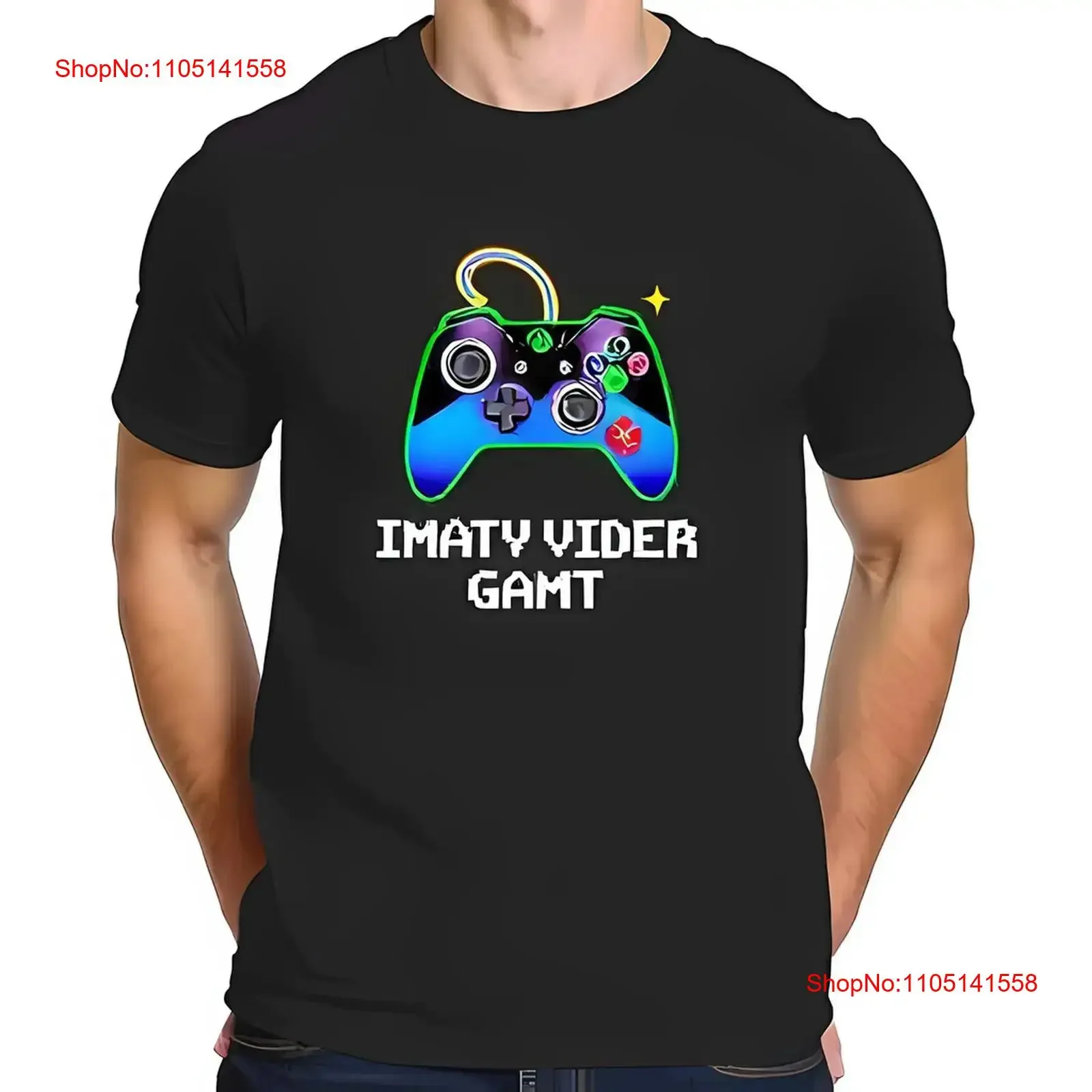 

Retro Pixelated Controller T Shirt Black with Accents Fun All cotton vintage Washed Unisex Casual Top For Everyday Wear Soft