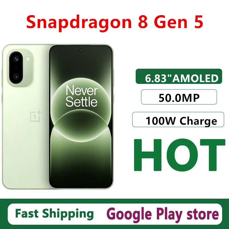 Original Oneplus Ace 6T Mobile Phone 6.83" AMOLED 120HZ 50.0MP Camera 100W Charge 8300mAh IP69 Waterproof Snapdragon 8 Gen 5 OTA
