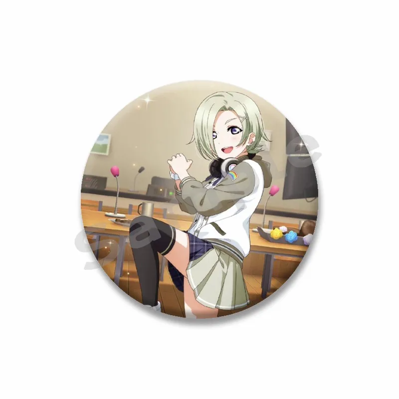 Love Live Sunshine Anime Badge Kawaii Cartoon Girl Hanamaru Dia Yoshiko Riko Ohara Mari Kanan Brooch Pins Hat Bag Accessories