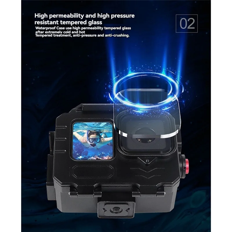 

New!80M Waterproof Case For Gopro12/11/10 Aluminum Underwater Deep Diving Housing Protective Case With 52Mm Filter Mount