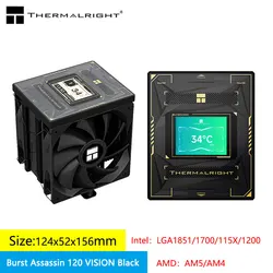 Thermalright Burst Assassin 120 VISION Air Cooling Radiator,2.4-inch digital LCD display/6 heat pipes/Support LGA1700/115X/AM5