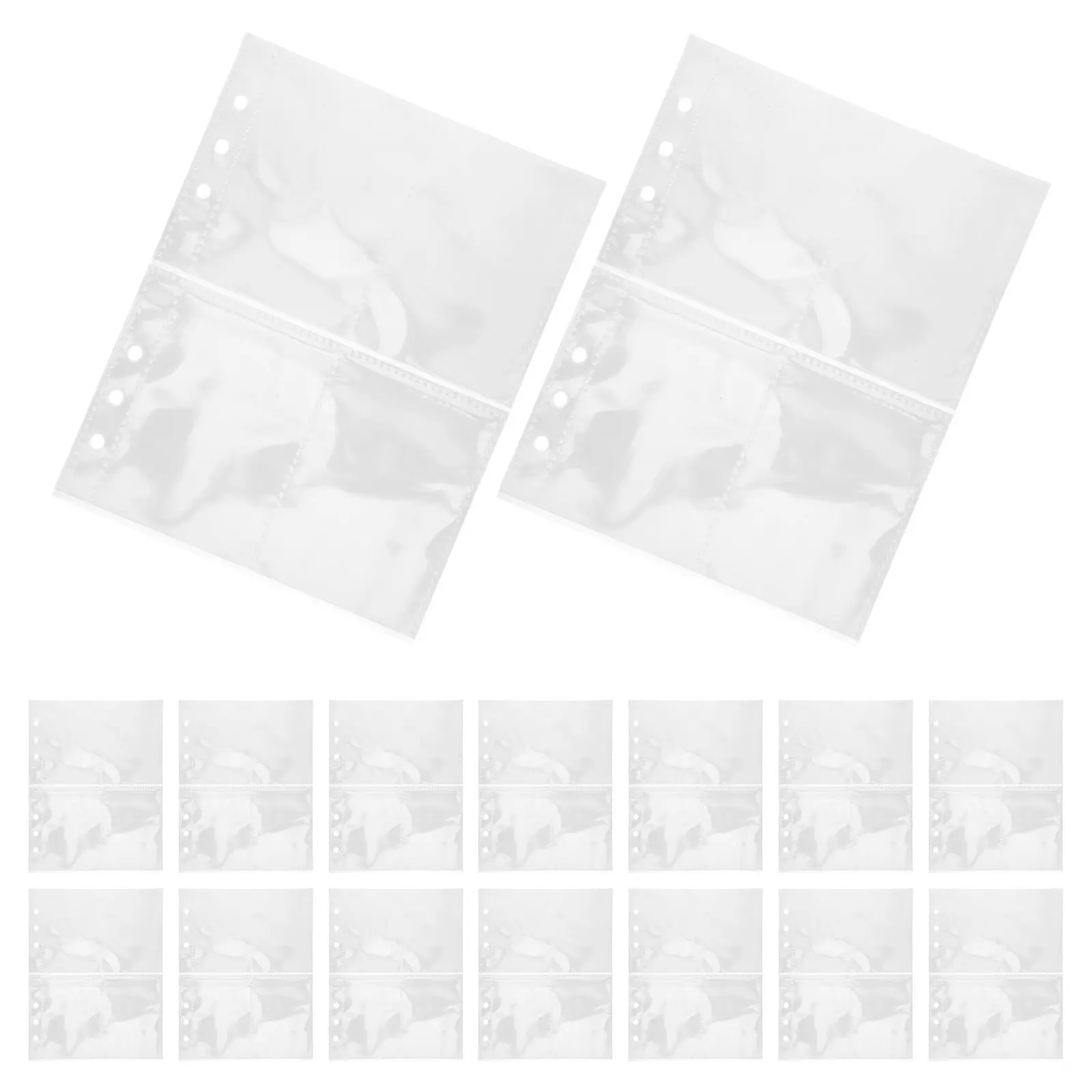 

30Pcs Transparent Binder Sleeves Double Side Clear Plastic Page Protectors Top Loading Photo Card Sleeves for Trading Sports