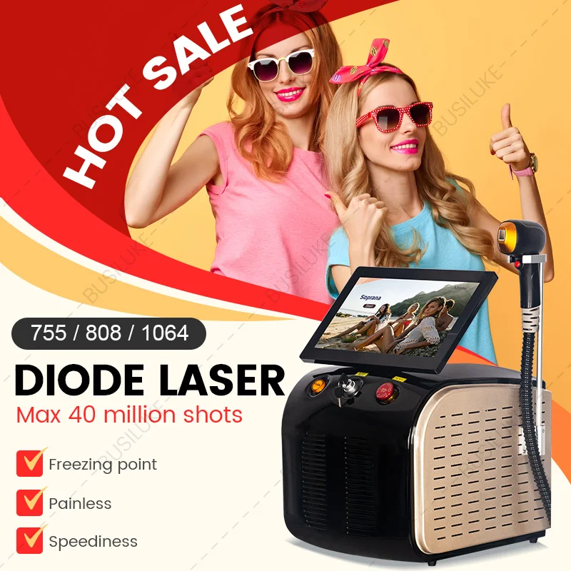 

4000W 808NM Diode Laser Hair Removal Device Alexandrite Permanent Painless Hair Removal 3 Wavelength Ice Permanent Depilation