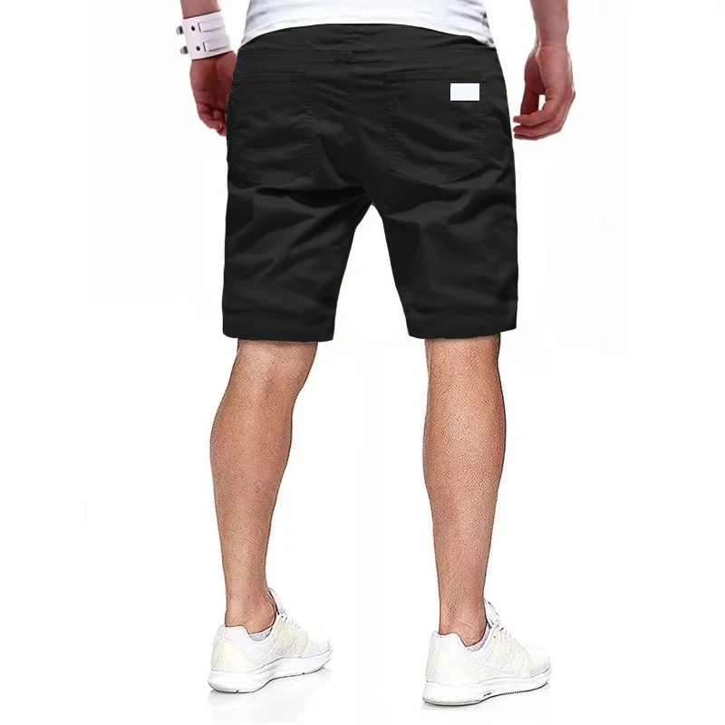 NEW Summer loose straight leg pants men sports Woven shorts Solid color cargo pants men\'s beach Casual pants Training bottoms