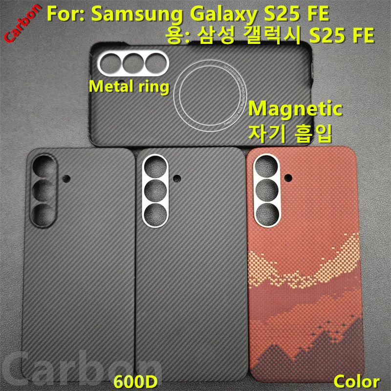 

For Samsung Galaxy S25FE Magnetic MagSafe Case Aramid Carbon Fiber Case Ultra thin Lightweight Aramid Fiber Cover