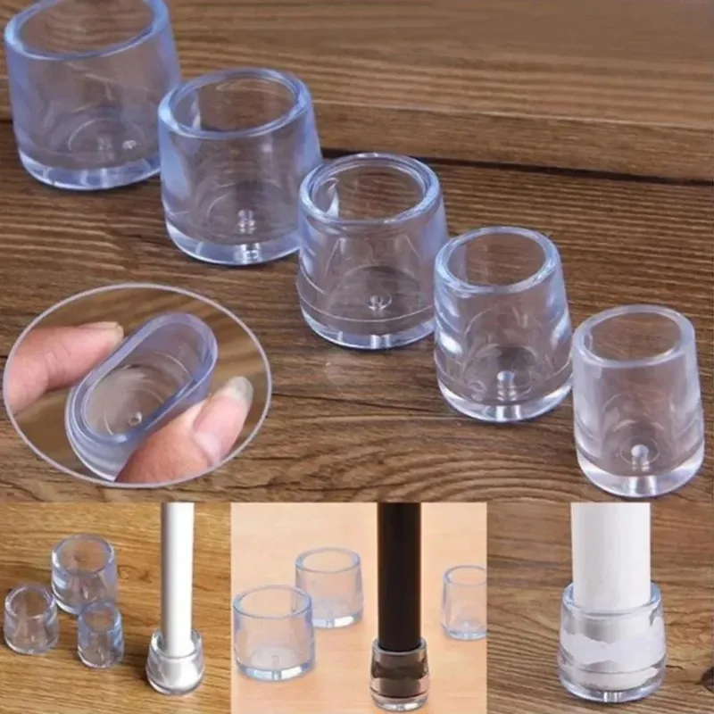 20 piezas tapas transparentes para pies de muebles, silla, mesa, sofá, alfombrilla de goma silenciosa antideslizante para patas, suelo de madera contra arañazos, almohadillas protectoras