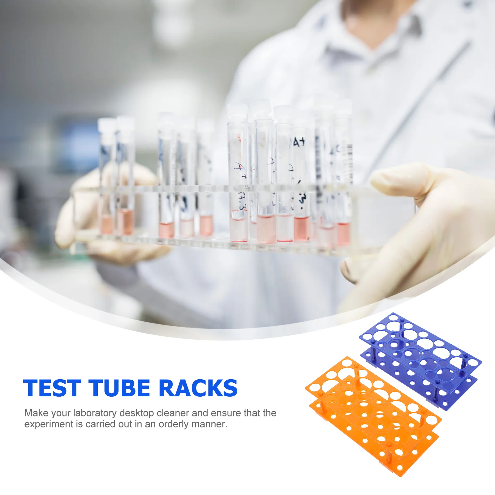 

2pcs Holder Detachable Test Tube Racks 15Ml 50Ml Plastic Laboratory Supplies 28 Well Tube Rack For Students Teachers