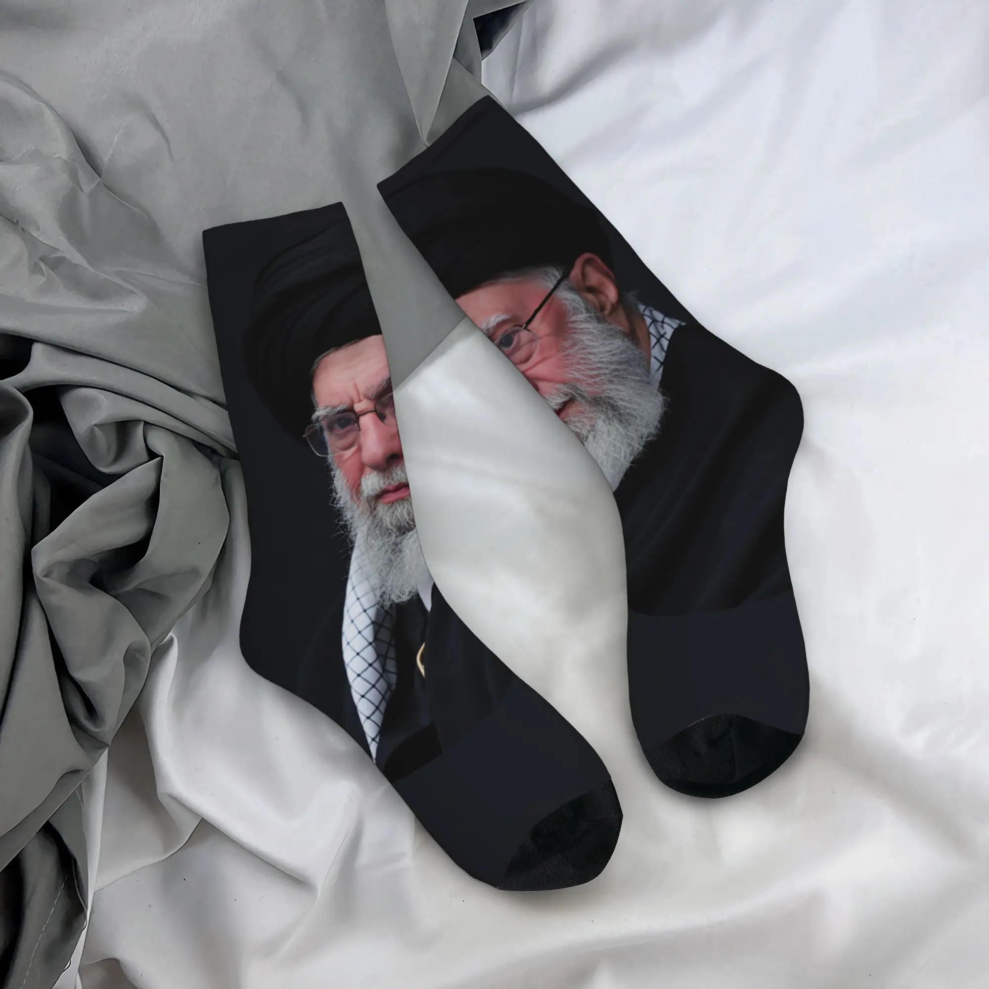 Носки Ali Khamenei для мужчин, дышащие ретро-носки, осенние противоскользящие носки с принтом, подарок
