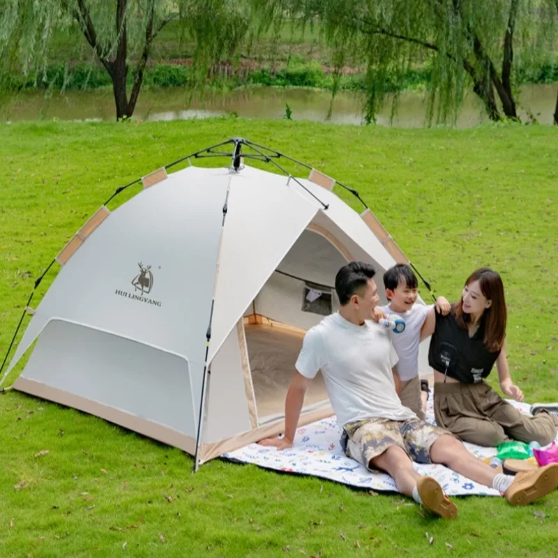 

Автоматическая быстрораскладная палатка на 3-4 человека, двухслойная, портативная, складная, водонепроницаемая, для кемпинга, вечеринок, туризма, походов по природе