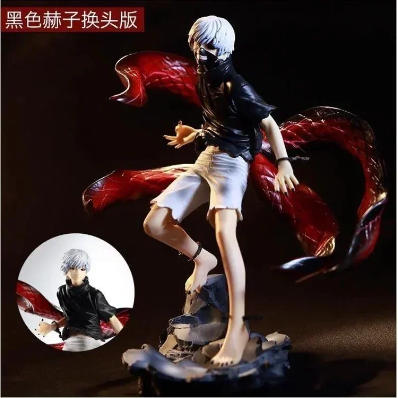 Nowy Tokyo Ghoul Kaneki Ken 21cm figurka Maska Model Lalka Anime Dwa Głowy Ozdoba Cool Fight Prezent Zabawka Białe Włosy zbieraj