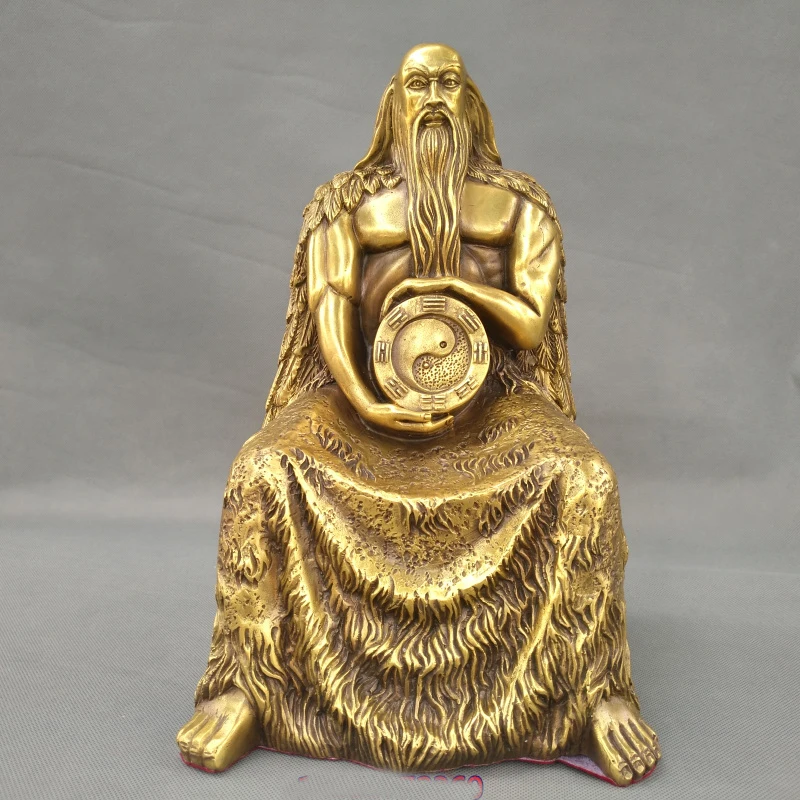 30CM # HOME business company efficacious Exorcise evil spirits 8 GUA Diagram ZUISHIYE  Talisman  brass FENG SHUI Mascot statue