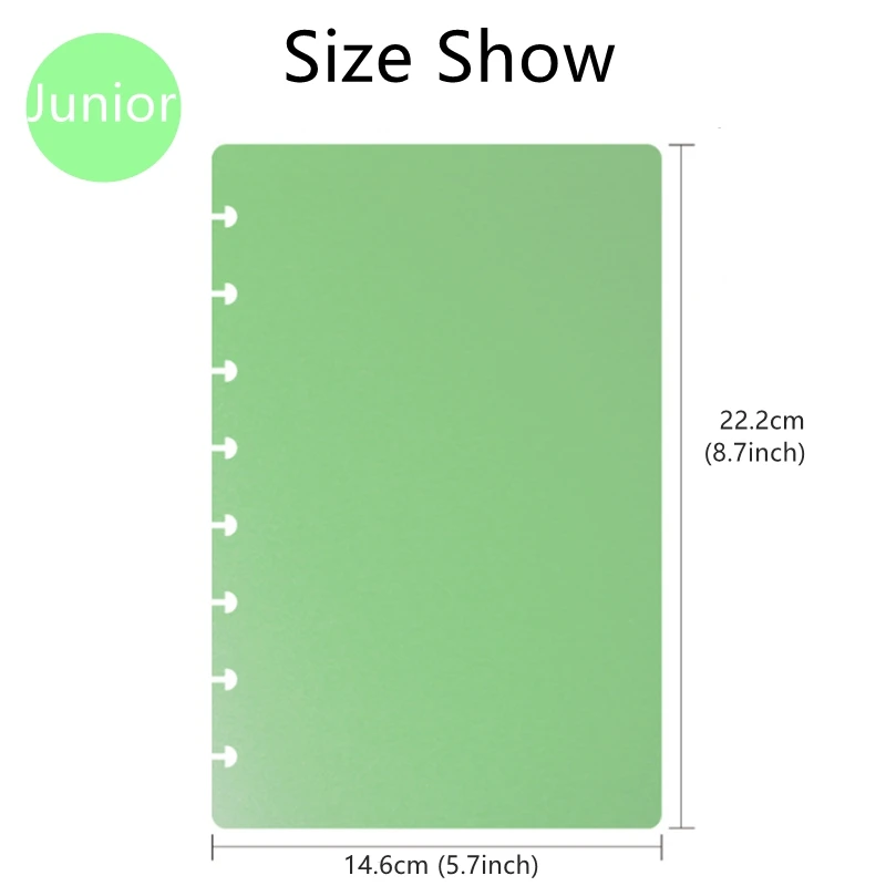 Candy Colors Junior DIY Notebooks Planner Cover/Index Set 2pcs(front+back) Diy Notebook Accessories Print Style 8 Mushroom Holes