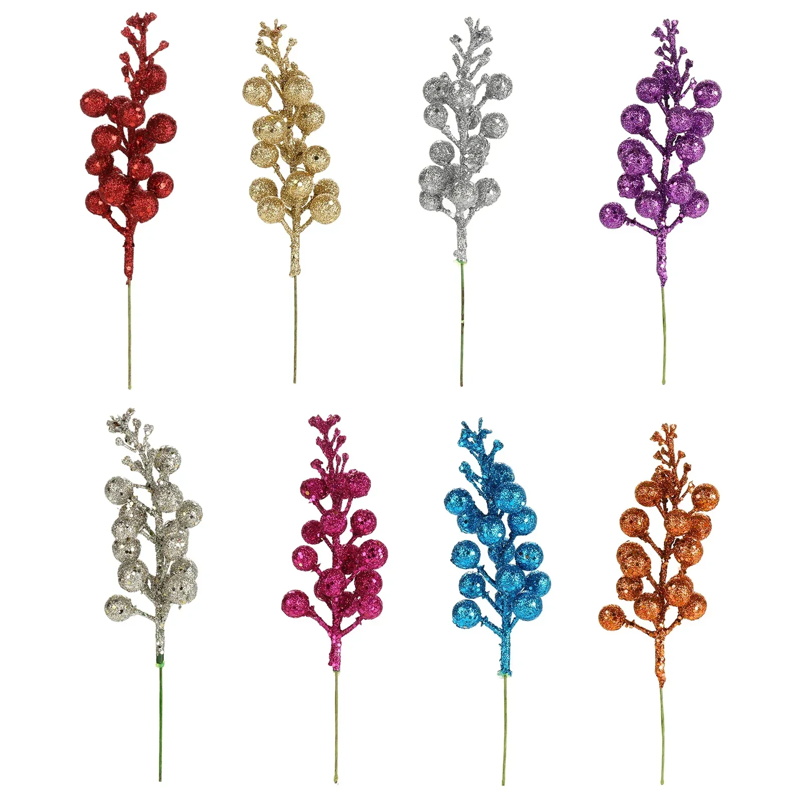 3pcs Christmas Tree Decoration Glitter Berry Hanging Baubles Foam Fruit Ball DIY Wreath Ornament For  Christmas Home