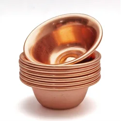 7PCS Set Minimalist Copper Decorative Bowls - Thin Lightweight Offering Cups for Altar Rituals & Home Ornaments