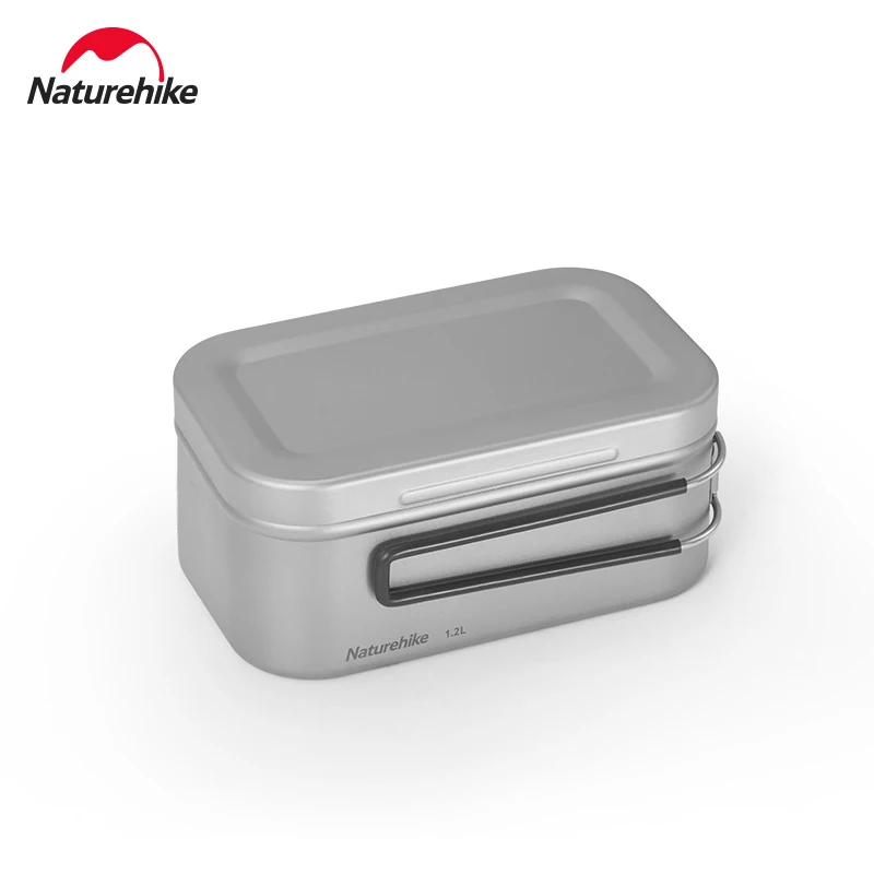 Naturehike Square Titanium Lunch Box Outdoor Camping Lightweight Portable Barbecue Tableware Multi-dining Box Picnic Cooker