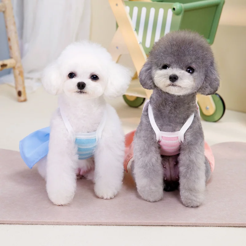 

Summer New Pet Student Cute Casual Tank Top Strap Cat Dog Refreshing And Comfortable Polyester Fabric Skirt