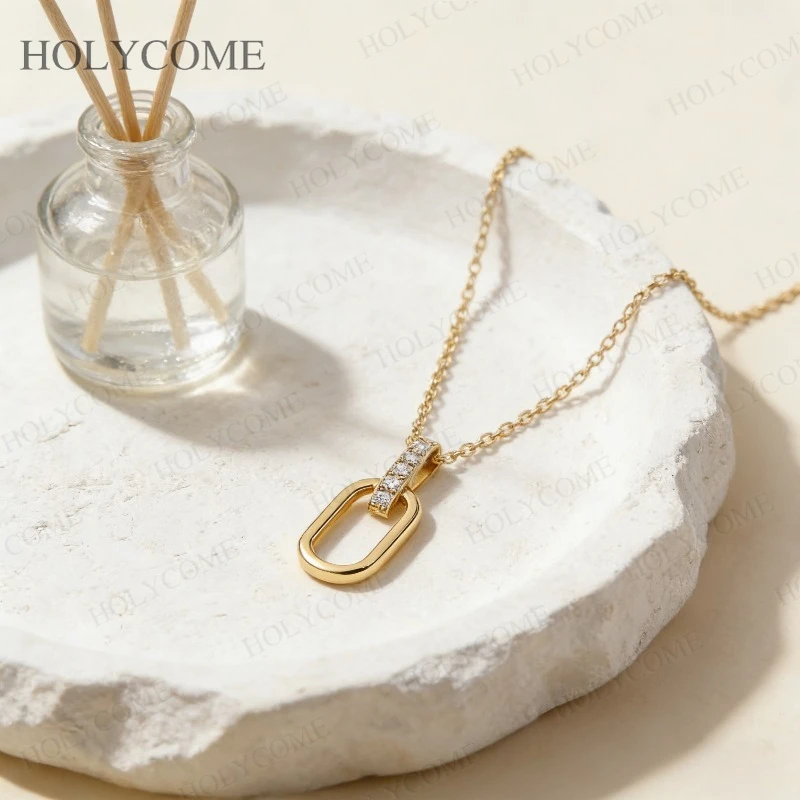 

Moissanite Pendant Necklace 925 Sterling Silver GRA Certified Round 2mm D Color VVS1 Fine Wedding Birthday Jewelry Gift For Girl