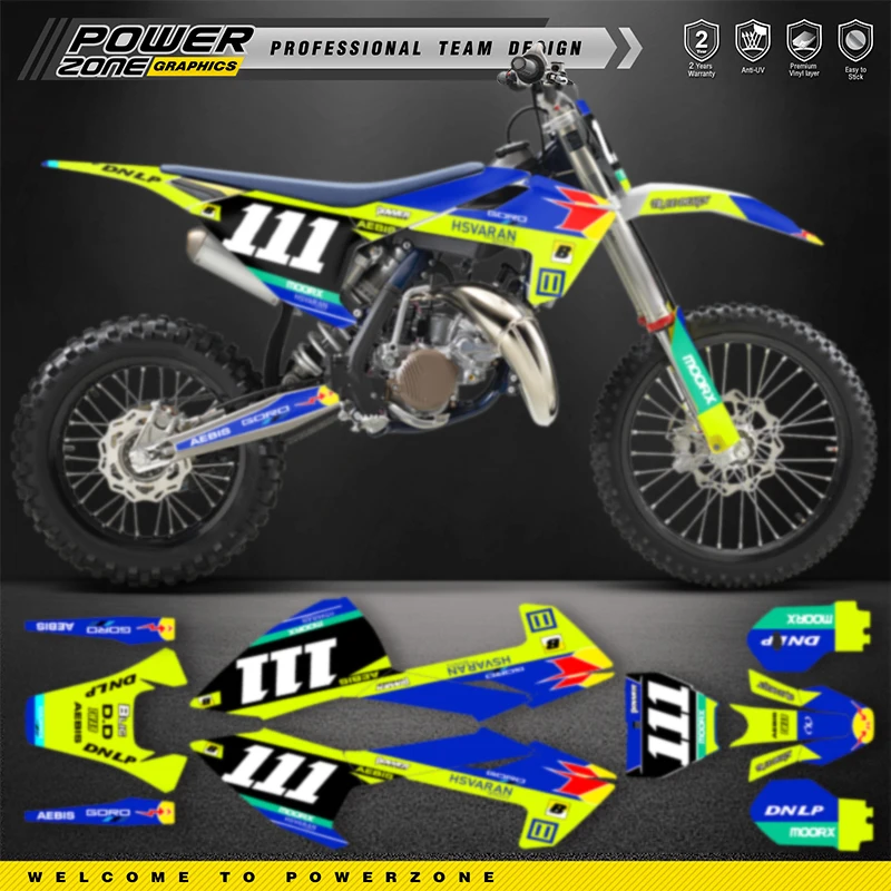 

PowerZone Custom Team Graphics Backgrounds Decal Stickers Kit For Husqvarna TC85 TC 85 2023 2022 2021 2020 2019 2018