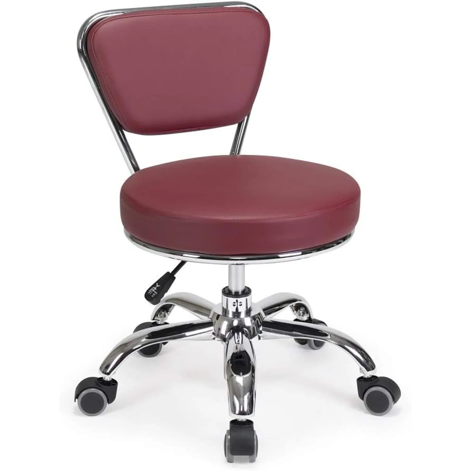 Dayton Garage Rolling Seat (Red) Pneumatic, Short Stool with Adjustable Height 13"-15", Perfect for Garage Task, Customized