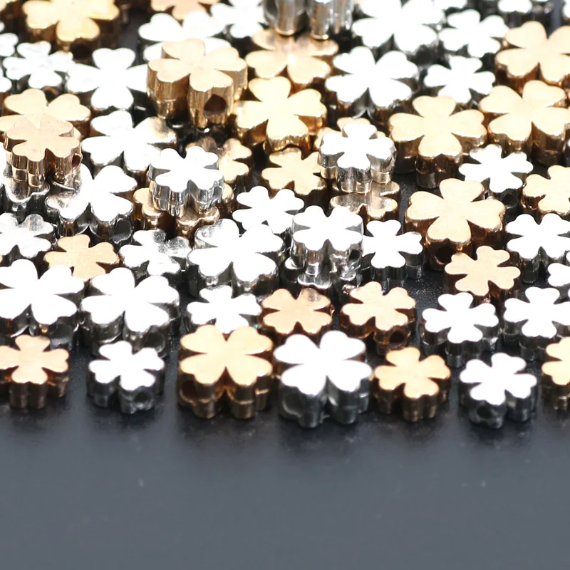 50/100Pcs 6/8mm Mixed Color Four Leaf Clover Plastic CCB Beads Spacer Beads For Jewelry Making Findings Bracelet Diy Accessories