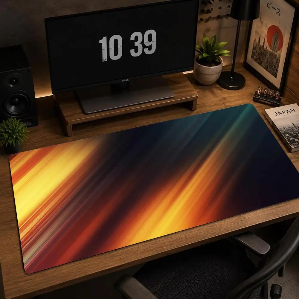 Large Mousepad Dynamic Speed Light Streaks Keyboard Mat Deskpad Game Desk Mats Racing Style Mouse Mats For Desktop Laptop