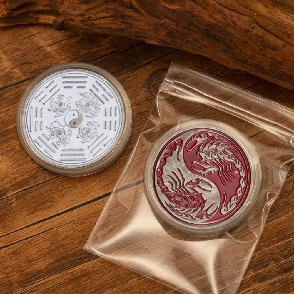 Chinese Tai Chi Scorpion Copper Plated Wishing Coin Four Great Beasts Bring You Good Luck Ouija Lucky Coins